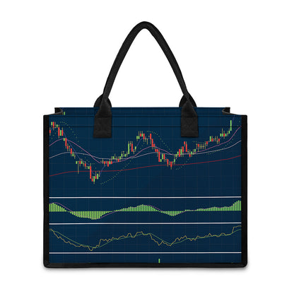Stock Candlestick And Indicators Print Canvas Tote Bag
