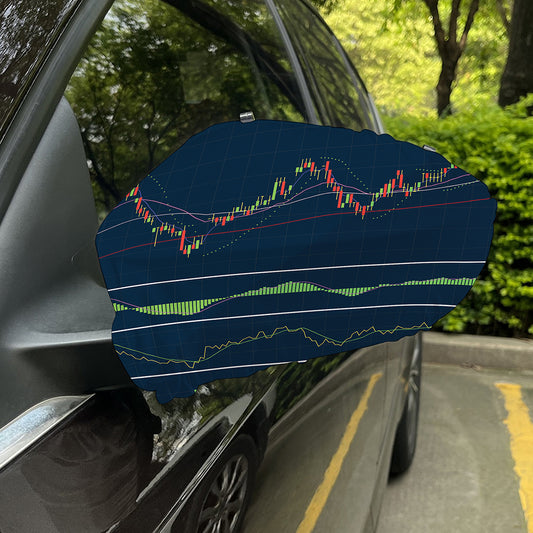 Stock Candlestick And Indicators Print Car Side Mirror Covers