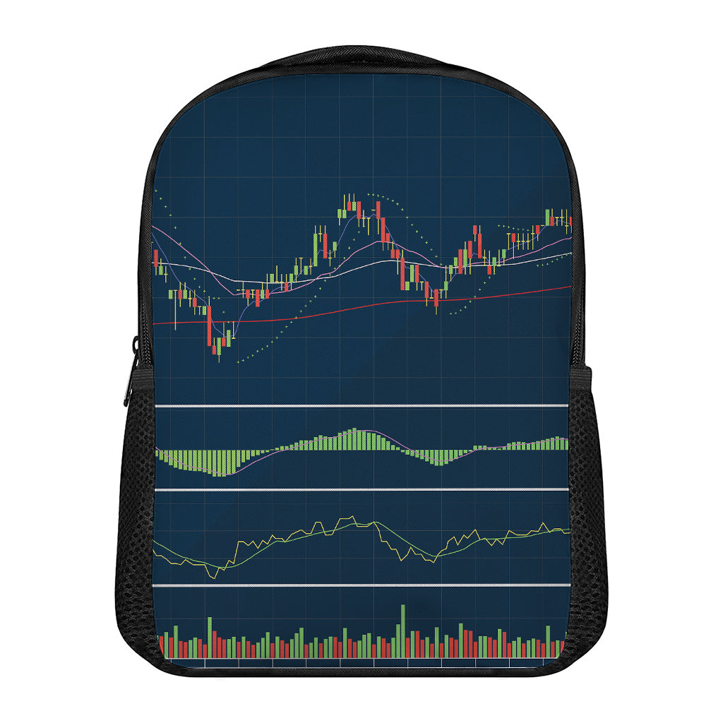 Stock Candlestick And Indicators Print Casual Backpack