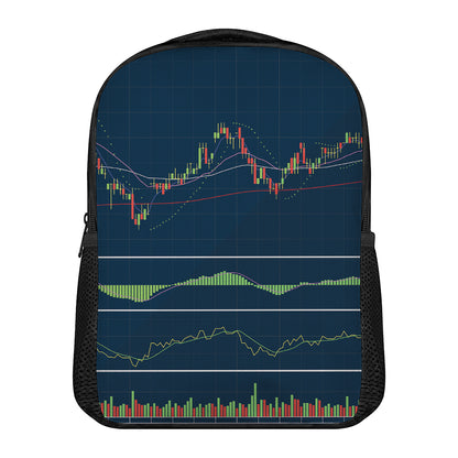 Stock Candlestick And Indicators Print Casual Backpack