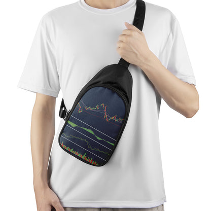 Stock Candlestick And Indicators Print Chest Bag