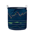 Stock Candlestick And Indicators Print Collapsible Laundry Basket