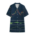 Stock Candlestick And Indicators Print Cotton Hawaiian Shirt
