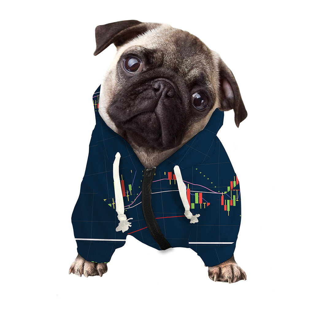 Stock Candlestick And Indicators Print Dog Zip Up Hoodie