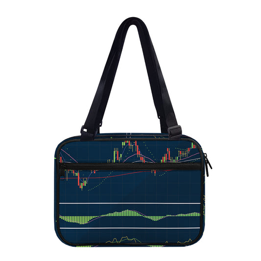 Stock Candlestick And Indicators Print Double Strap Bible Bag