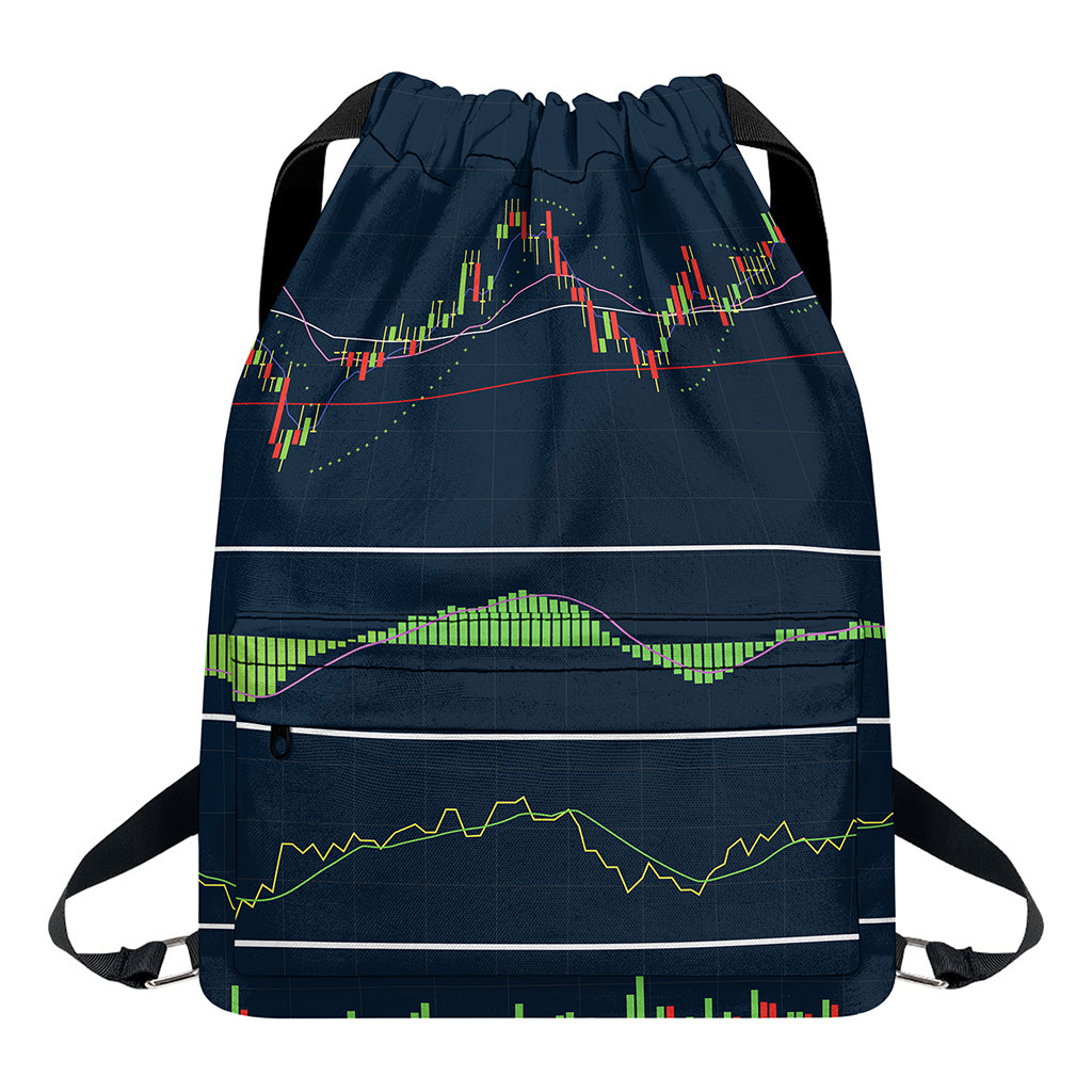 Stock Candlestick And Indicators Print Drawstring Backpack
