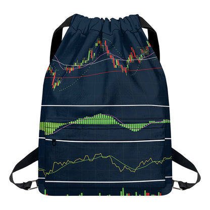 Stock Candlestick And Indicators Print Drawstring Backpack