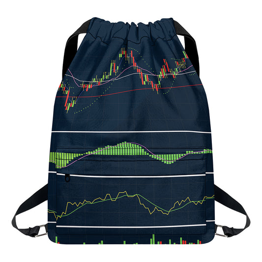 Stock Candlestick And Indicators Print Drawstring Backpack