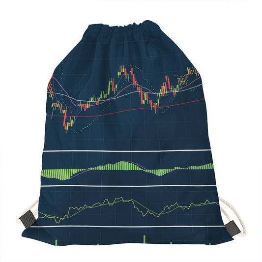 Stock Candlestick And Indicators Print Drawstring Bag