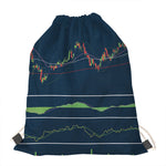 Stock Candlestick And Indicators Print Drawstring Bag
