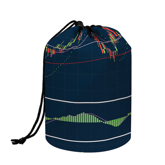 Stock Candlestick And Indicators Print Drawstring Makeup Bag