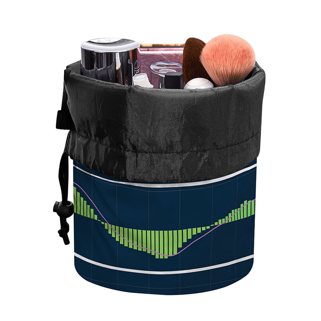 Stock Candlestick And Indicators Print Drawstring Makeup Bag