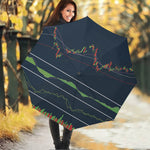 Stock Candlestick And Indicators Print Foldable Umbrella