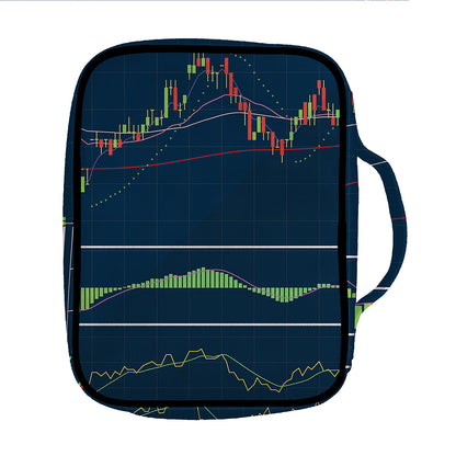 Stock Candlestick And Indicators Print Front Pocket Bible Bag