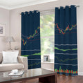 Stock Candlestick And Indicators Print Grommet Curtains