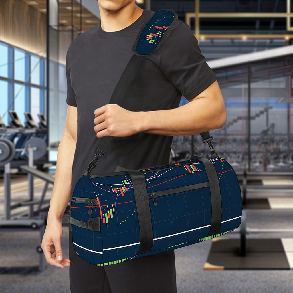 Stock Candlestick And Indicators Print Gym Bag