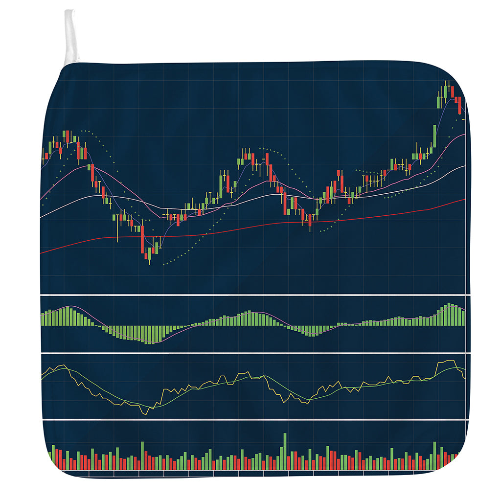 Stock Candlestick And Indicators Print Hand Towel