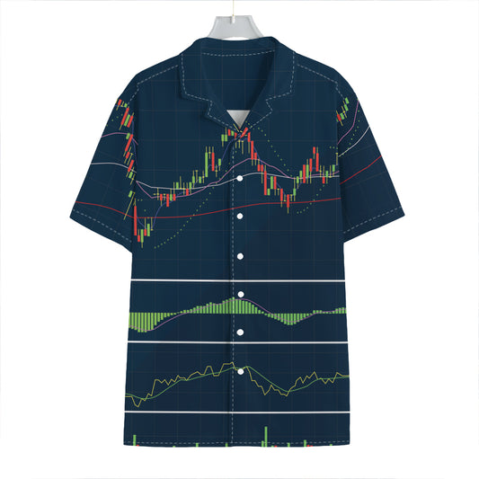 Stock Candlestick And Indicators Print Hawaiian Shirt