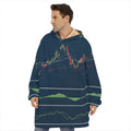 Stock Candlestick And Indicators Print Hoodie Blanket