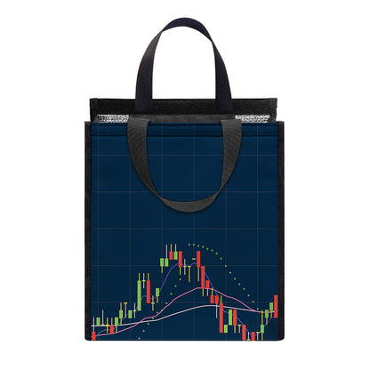 Stock Candlestick And Indicators Print Insulated Lunch Tote