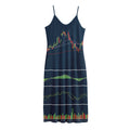 Stock Candlestick And Indicators Print Jersey Midi Cami Dress