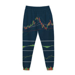 Stock Candlestick And Indicators Print Jogger Pants