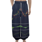 Stock Candlestick And Indicators Print Lantern Pants