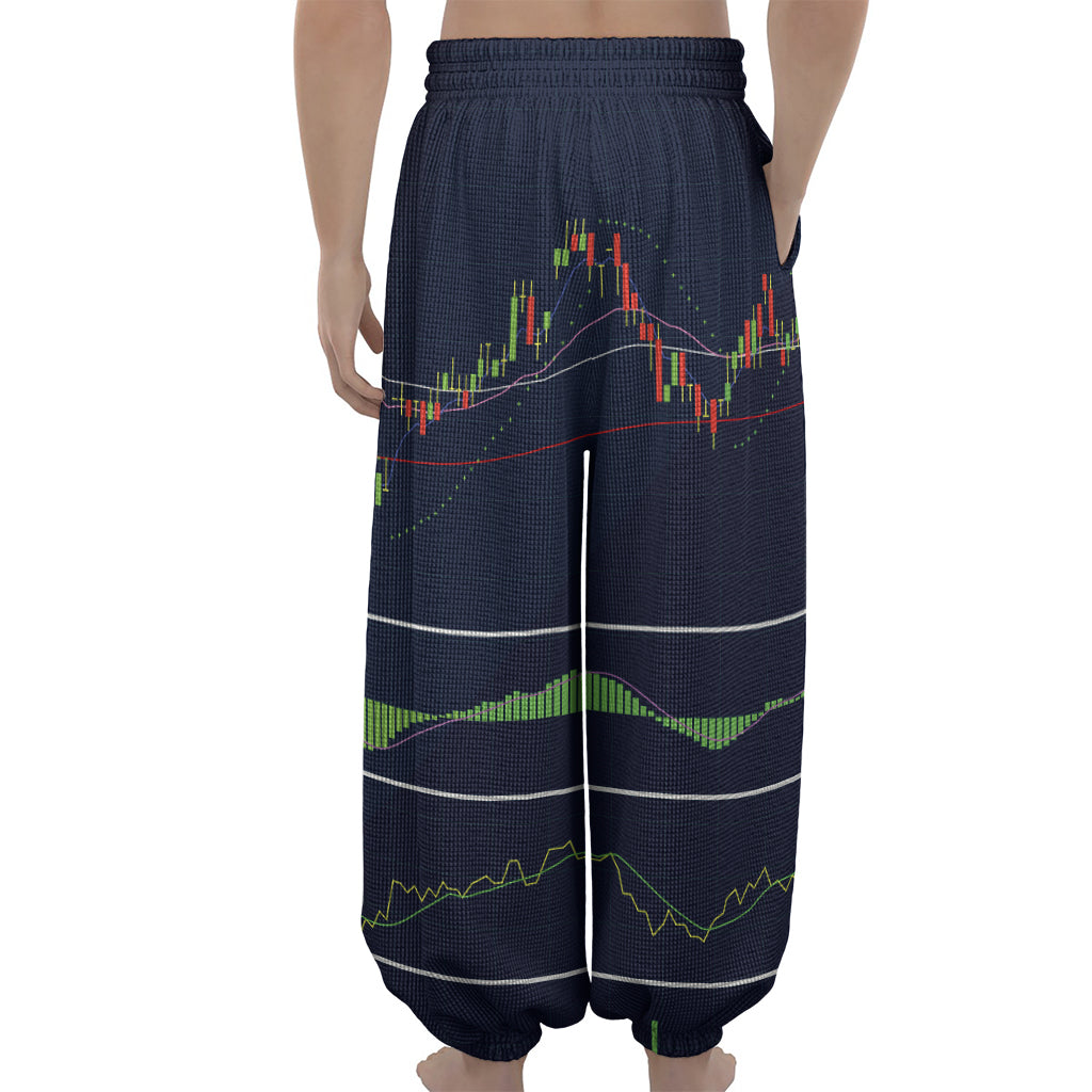 Stock Candlestick And Indicators Print Lantern Pants