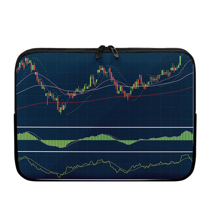Stock Candlestick And Indicators Print Laptop Sleeve