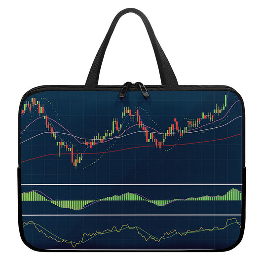 Stock Candlestick And Indicators Print Laptop Sleeve With Handle