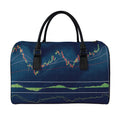 Stock Candlestick And Indicators Print Leather Duffel Bag
