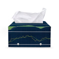 Stock Candlestick And Indicators Print Leather Tissue Box Cover