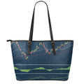 Stock Candlestick And Indicators Print Leather Tote Bag With Zipper