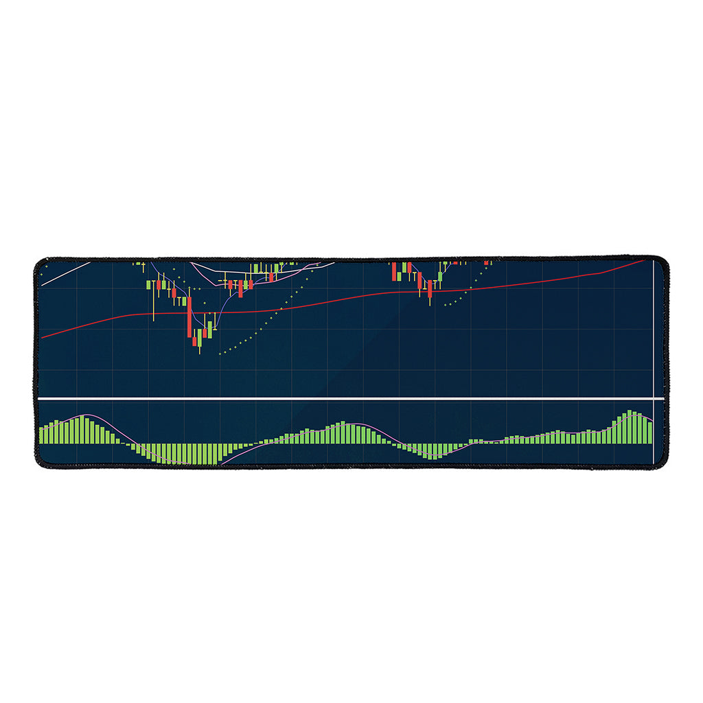 Stock Candlestick And Indicators Print Long Kitchen Mat