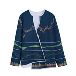 Stock Candlestick And Indicators Print Long Sleeve Short Coat