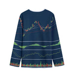 Stock Candlestick And Indicators Print Long Sleeve Short Coat