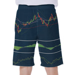 Stock Candlestick And Indicators Print Men's Beach Shorts