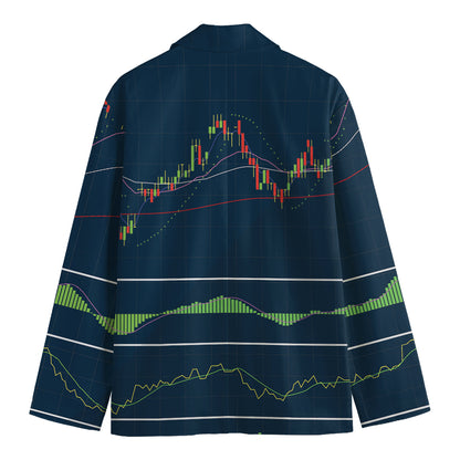 Stock Candlestick And Indicators Print Men's Blazer