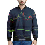 Stock Candlestick And Indicators Print Men's Bomber Jacket