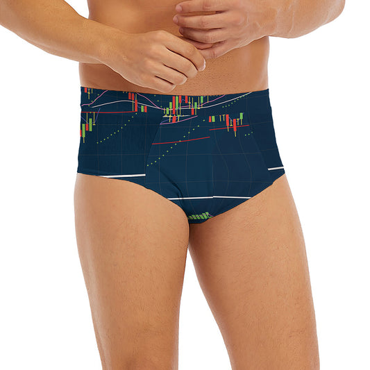 Stock Candlestick And Indicators Print Men's Briefs