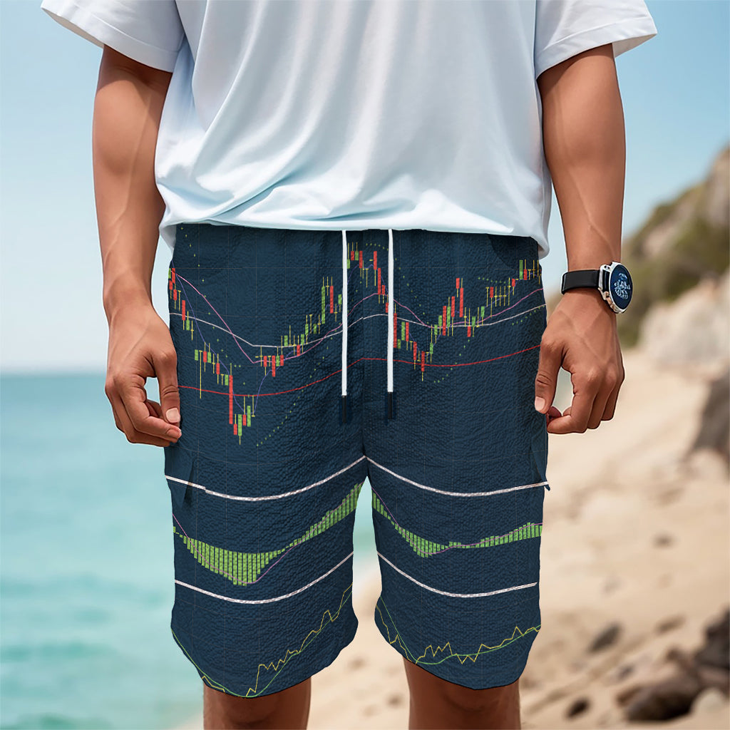 Stock Candlestick And Indicators Print Men's Cargo Shorts