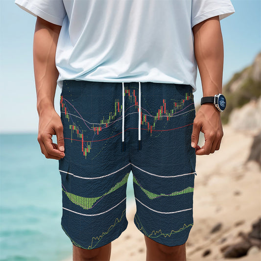 Stock Candlestick And Indicators Print Men's Cargo Shorts