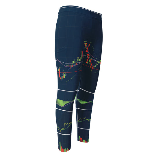 Stock Candlestick And Indicators Print Men's Compression Pants