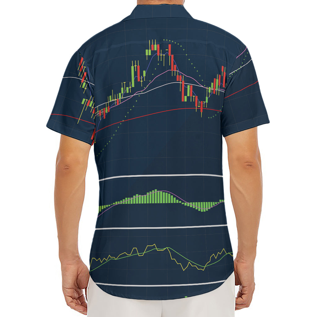 Stock Candlestick And Indicators Print Men's Deep V-Neck Shirt