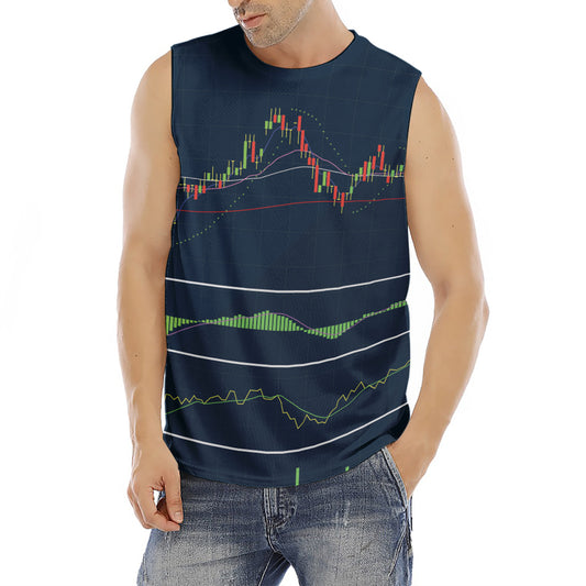 Stock Candlestick And Indicators Print Men's Fitness Tank Top
