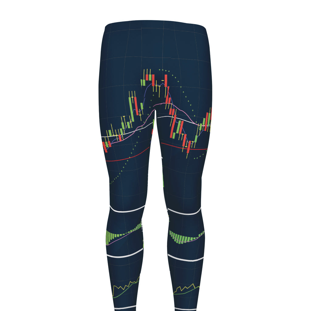 Stock Candlestick And Indicators Print Men's leggings