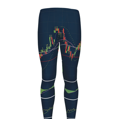 Stock Candlestick And Indicators Print Men's leggings