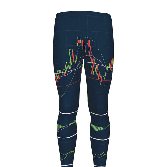 Stock Candlestick And Indicators Print Men's leggings