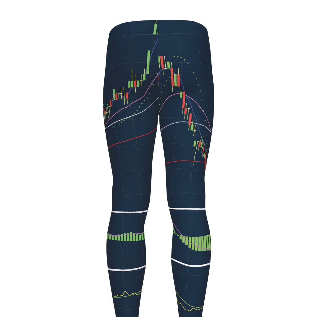 Stock Candlestick And Indicators Print Men's leggings