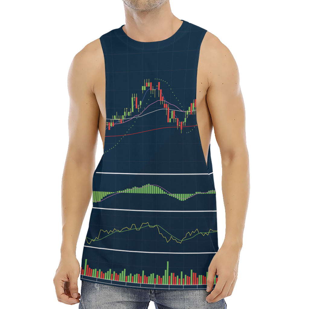 Stock Candlestick And Indicators Print Men's Muscle Tank Top